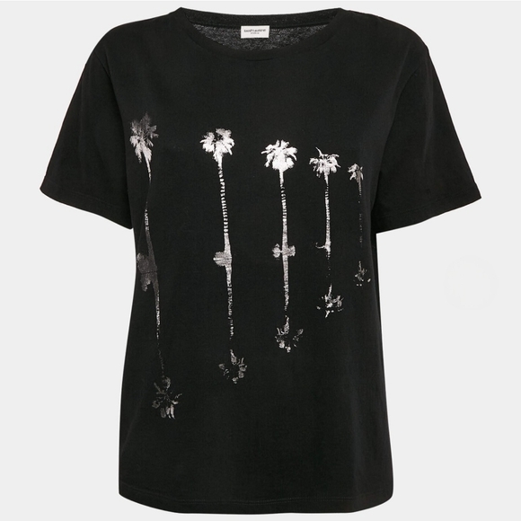 Saint Laurent Other - Saint Laurent | Palm Tree Metallic Printed Jersey Tee | Mens | Size Medium